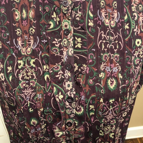 Van Heusen floral print ruffle front blouse - Picture 3 of 7